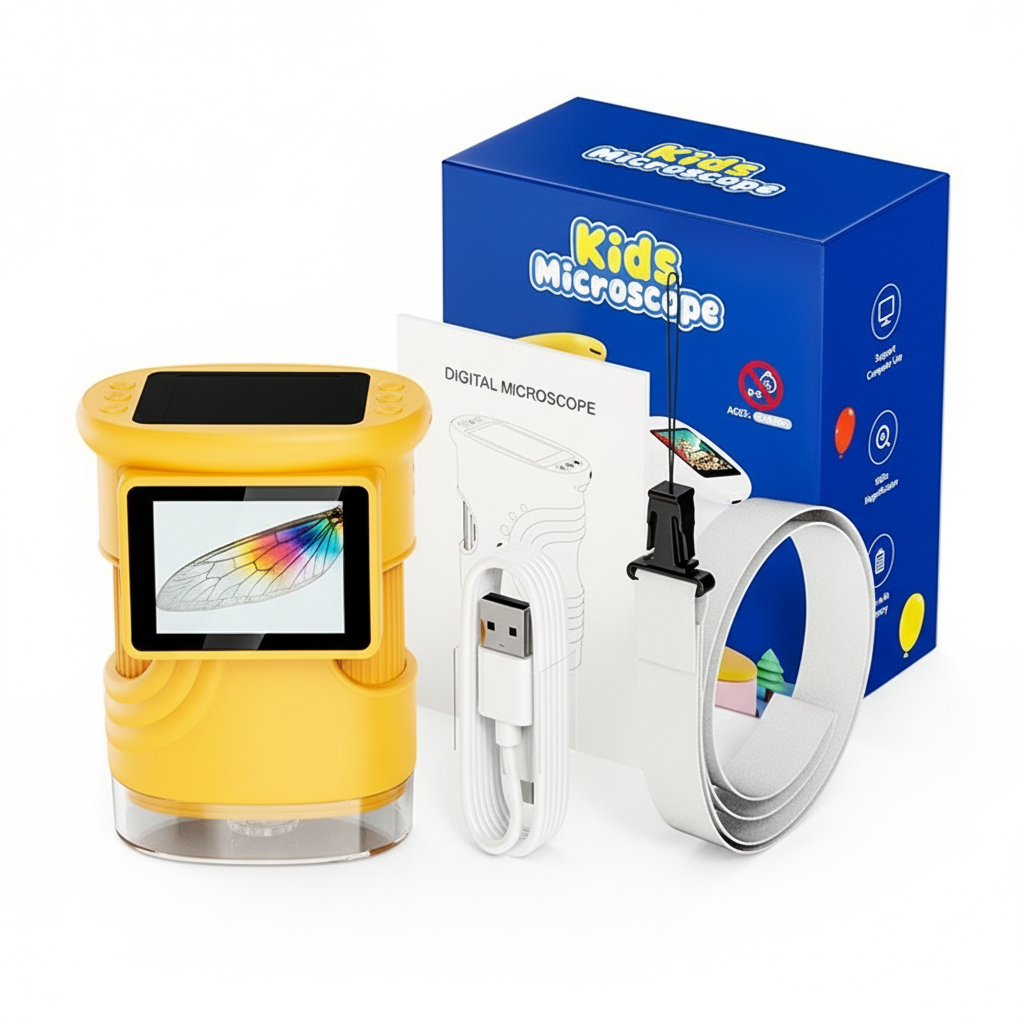 New Portable Kids Digital Microscope Camera Mini Handheld 2Inch 1000X PC Compatible Fun Real Children's for Scientific Research