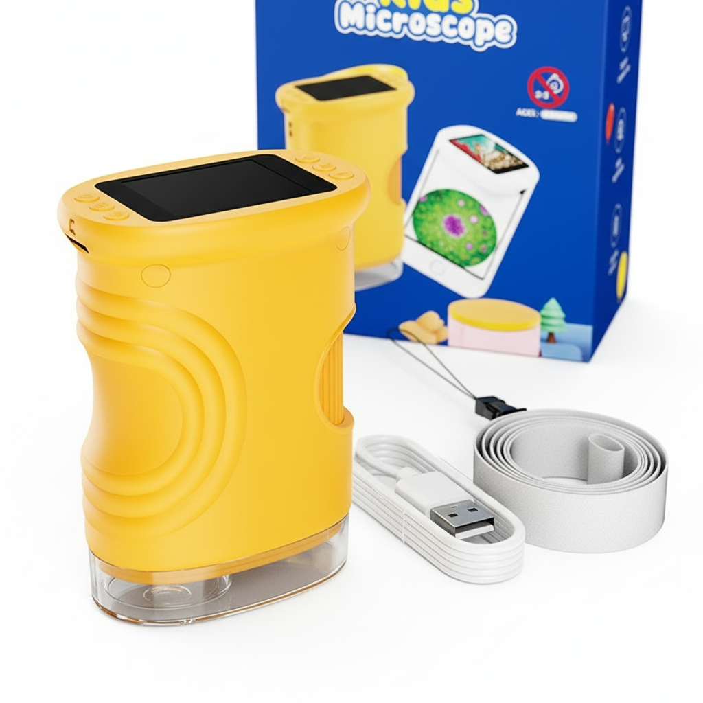 New Portable Kids Digital Microscope Camera Mini Handheld 2Inch 1000X PC Compatible Fun Real Children's for Scientific Research